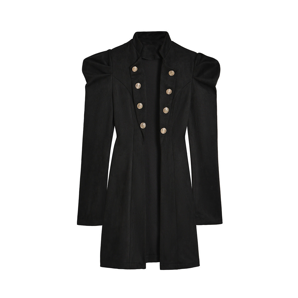 Double Breasted Suede Suit Waist-tight Commuting Elegant Large Coat