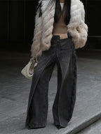 Y2g Waste Soil Wind Front And Back Wear Washed Loose Wide Leg Jeans