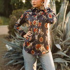 Denim Ethnic Street Printing Slim Fit Women's Shirt