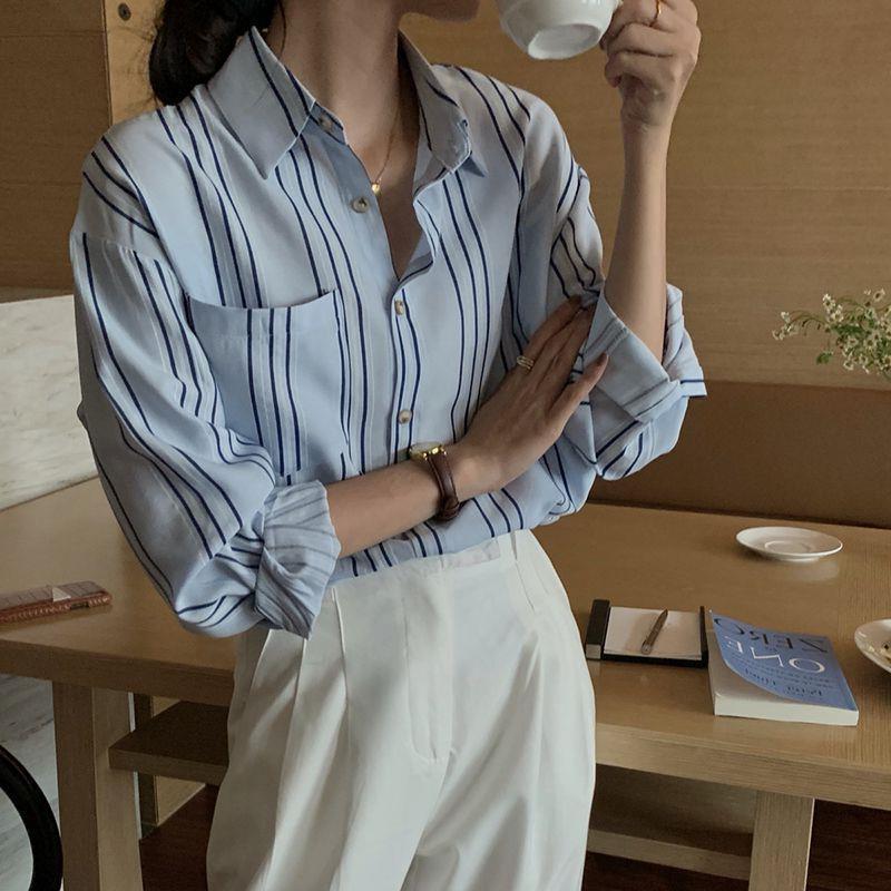 Women's Korean-style Gradient Striped Shirt